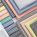 tissu houndstooth orange gris bleu marine vert noir blanc classique résistant couture 100x150cm