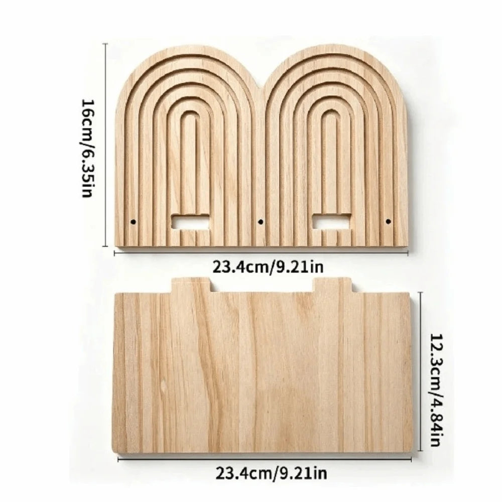 étagère murale bois clair structure géométrique murale rangement moderne minimaliste