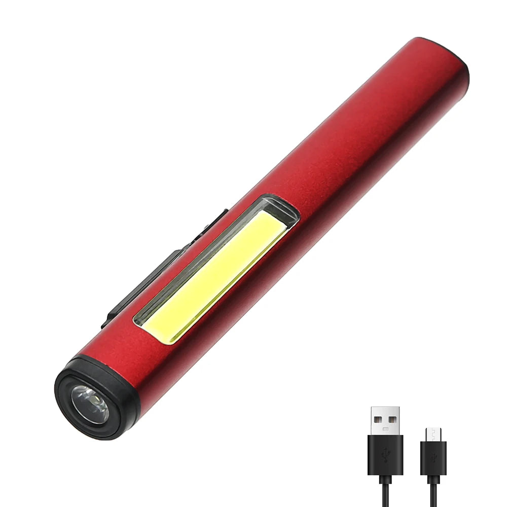 lampe torche multifonctionnelle rechargeable led spot flood uv clip aimant métallique moderne