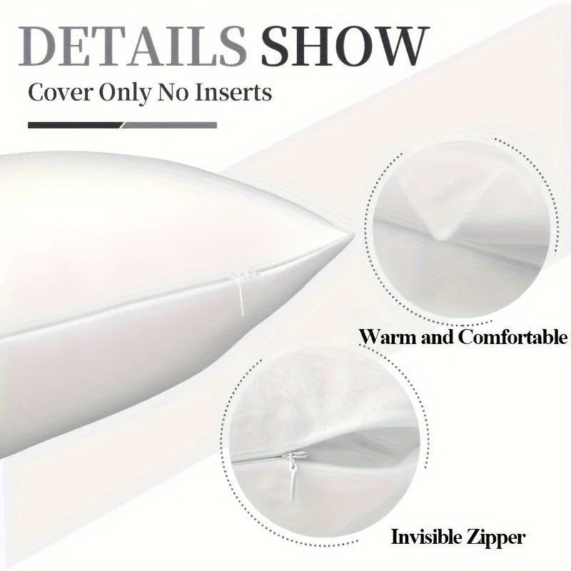 coussin corps entier imprimé photo blanc moderne zip invisible 50x137cm