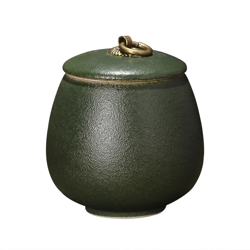 pot thé céramique classique poignée métallique couvercle texture grainée décoratif