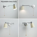 lampe murale articulée chrome plissée éclairage quotidien moderne interrupteur cordonversible