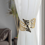 rideaux modernes anneaux or argent feuilles papillons élégants chambre salon deux pièces