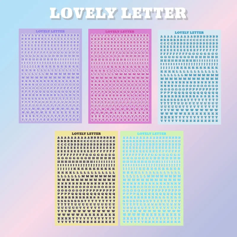 autocollants alphabet coloré rose bleu vert jaune orange violet adhésifs minimaliste mur réfrigérateur toilettes