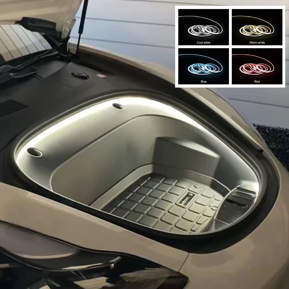 bande led flexible coffre voiture blanc bleu rouge moderne clips lumière ambiancé