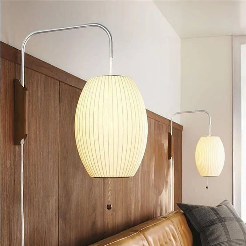 lampe murale moderne blanc rayures horizontales fixation câble interrupteur éclairage quotidien