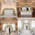 guirlande fleurs artificielles roses pivoines mariage anniversaire arches décorations extérieures romantiques classiques