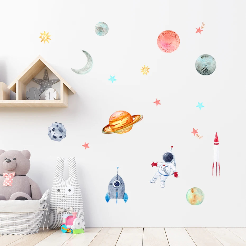Sticker mural univers 3D pour chambre enfant