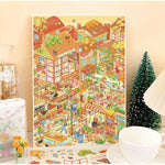 puzzle pieces adhesive multicolore ville animée isométrique illustrative enfants maison poupéesDecorationScèneMiniature