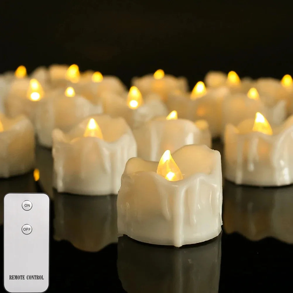 bougies led sans flamme effet vacillation éclairage moderne télécommande blanc opacité on off