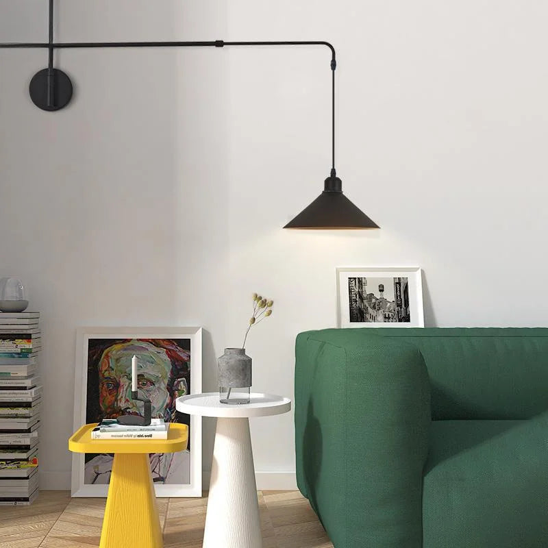lampe murale moderne fer noir oscillante éclairage quotidien cuisine étude salle bain