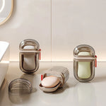 boîte rangement transparent moderne plateau drainage produits toilette portable minimaliste