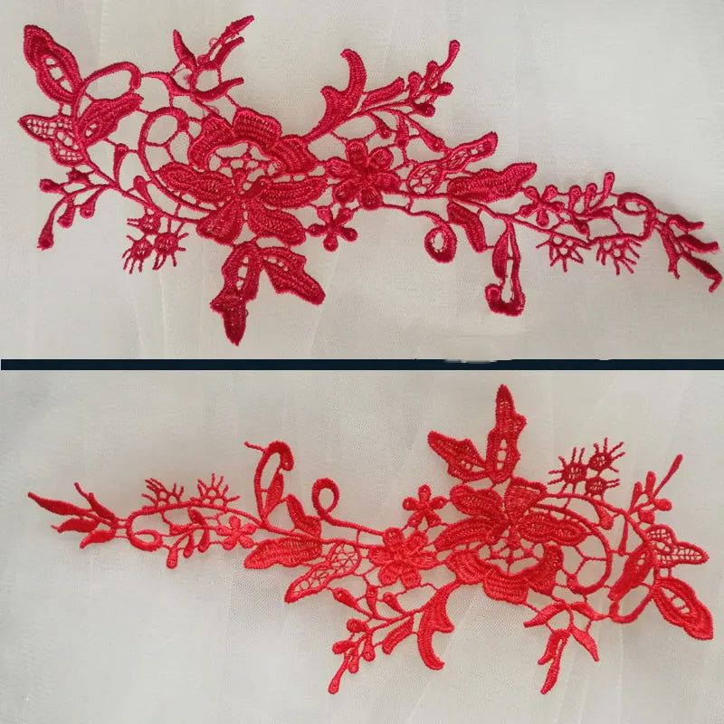 collier broderie florale polyester rouge bleu rose blanc noir floral solvable eau erotique erotique