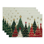 serviettes table noël motif festif arbres cadeaux flocons géométriques couleurs vives pack pièces