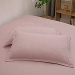 taies d'oreiller simples coton polyester 48x74cm gris roseclair unis opaques lit maison