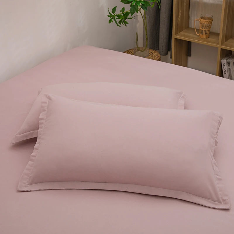 taies d'oreiller simples coton polyester 48x74cm gris roseclair unis opaques lit maison