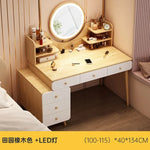 maquillage moderne tiroirs miroir plateau gris tiroirs blancs pieds bois naturel