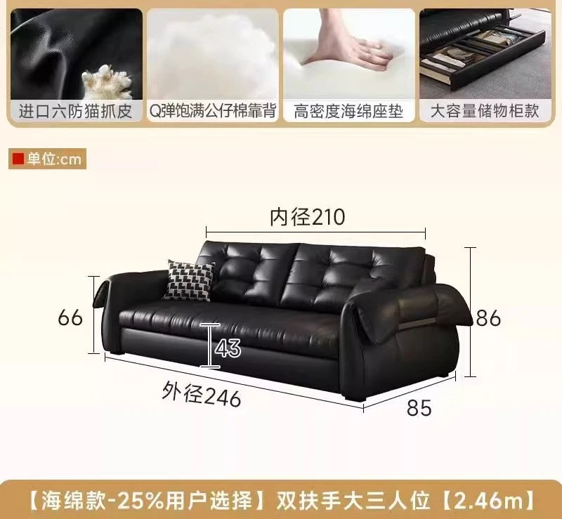 canapé lit noir simili cuir moderne coussin décoratif table basse tapis couverture
