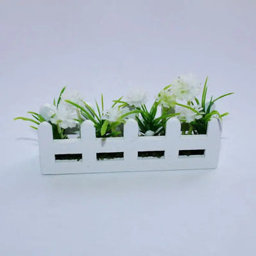 miniature clôture fleurs artificielles différentes couleurs décorative maison poupée accessoire miniature vert rose jaune