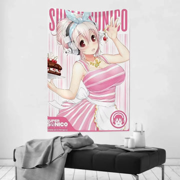 tapisserie murale anime fille mignonne fleurs coeurs décoration chambre kawaii japonais décoration intérieure