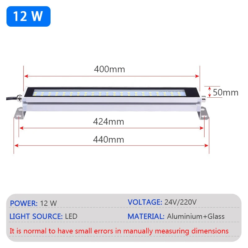 lampe led industrielle 24v 110 240v ip67 étanche blanc noir aluminium cnc atelier