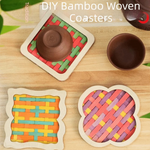 coasters tissés bambou multicolores traditionnels faits main opaques pack diy