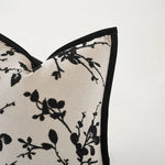 coussin carré motif floral noir classique décoration maison polyester adhésif 45x45cm moderne nordique