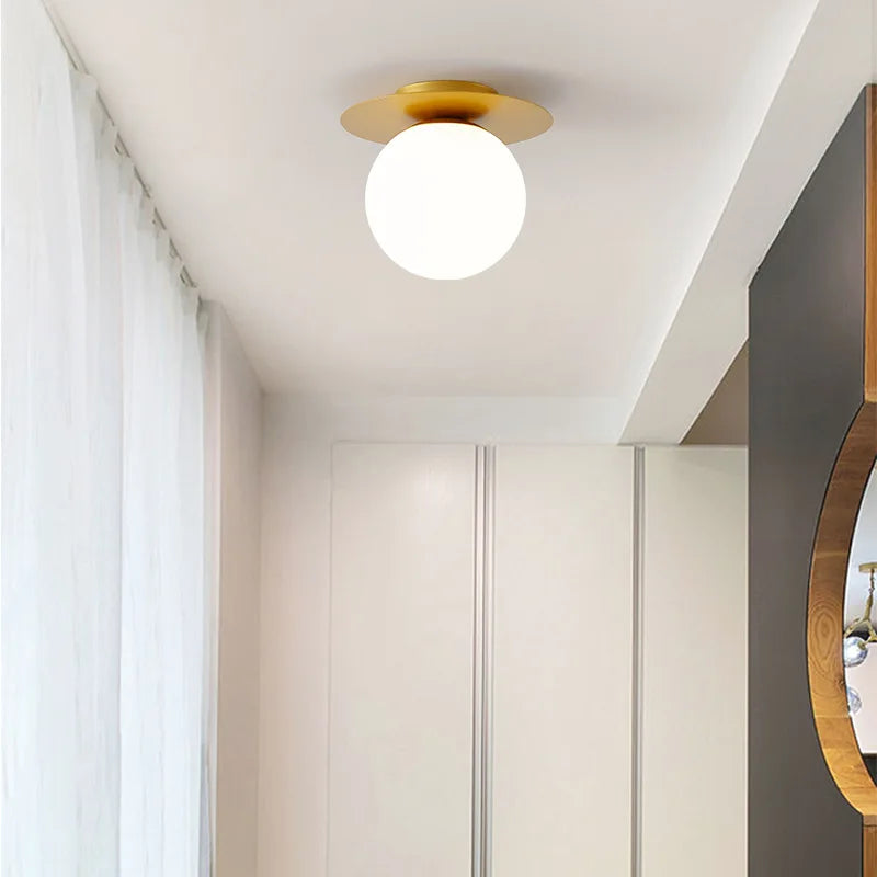 lampe moderne sphérique noir doré minimaliste éclairage intérieur chambre salon
