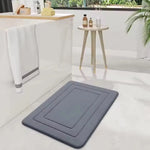 tapis bain moderne gris absorbant antidérapant doux machine lavable mémoire forme salon