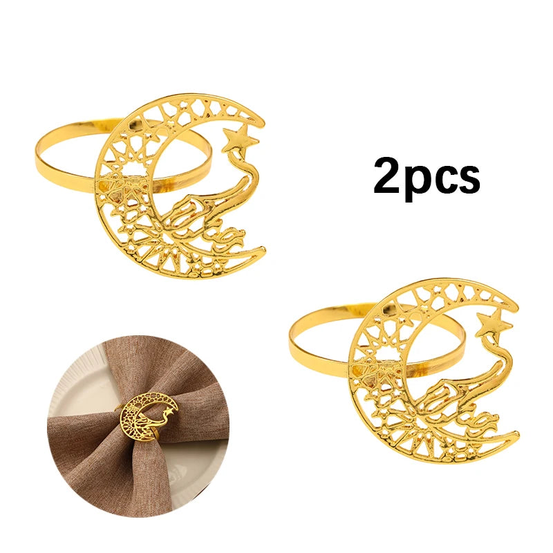 anneaux serviette or argent lune oiseau étoile ornements artisanal élégant ajustable fourchettes couteaux