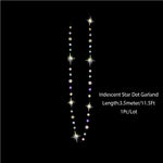 guirlande décorative multicolore stars lunes cercles effet holographique iridescent enfantin cosmique festif