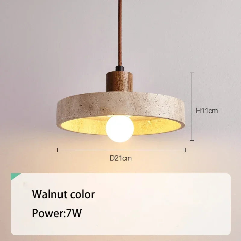 suspension lumineuse pierre gris moderne câble suspendu 3000K 6000K bois foncé