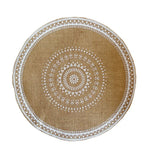 serviettes table boho chic motifs géométriques pompons noirs beige tables manger rondes 36 38