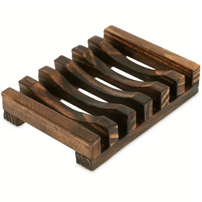 support savon bois marron texture naturelle minimaliste auto drainant salle bain organisation deco