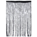 rideau franges polyester moderne translucide argenté blanc salon décoration intérieure