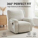 housse fauteuil inclinable extensible chenille beige clair protection canapé moderne lavable