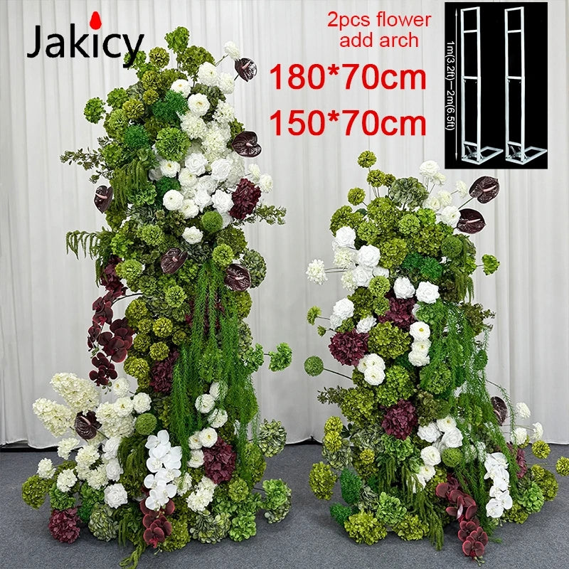 décoration florale mariage vert blanc bordeaux pompons hortensias orchidées extérieure élégante romantique champêtre