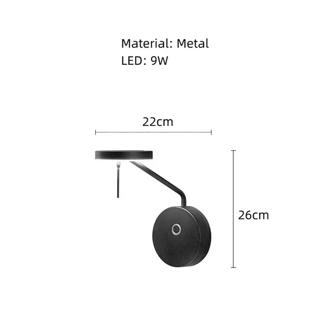 lampe murale flexible bras pivotant noir réglable chambre étude moderne