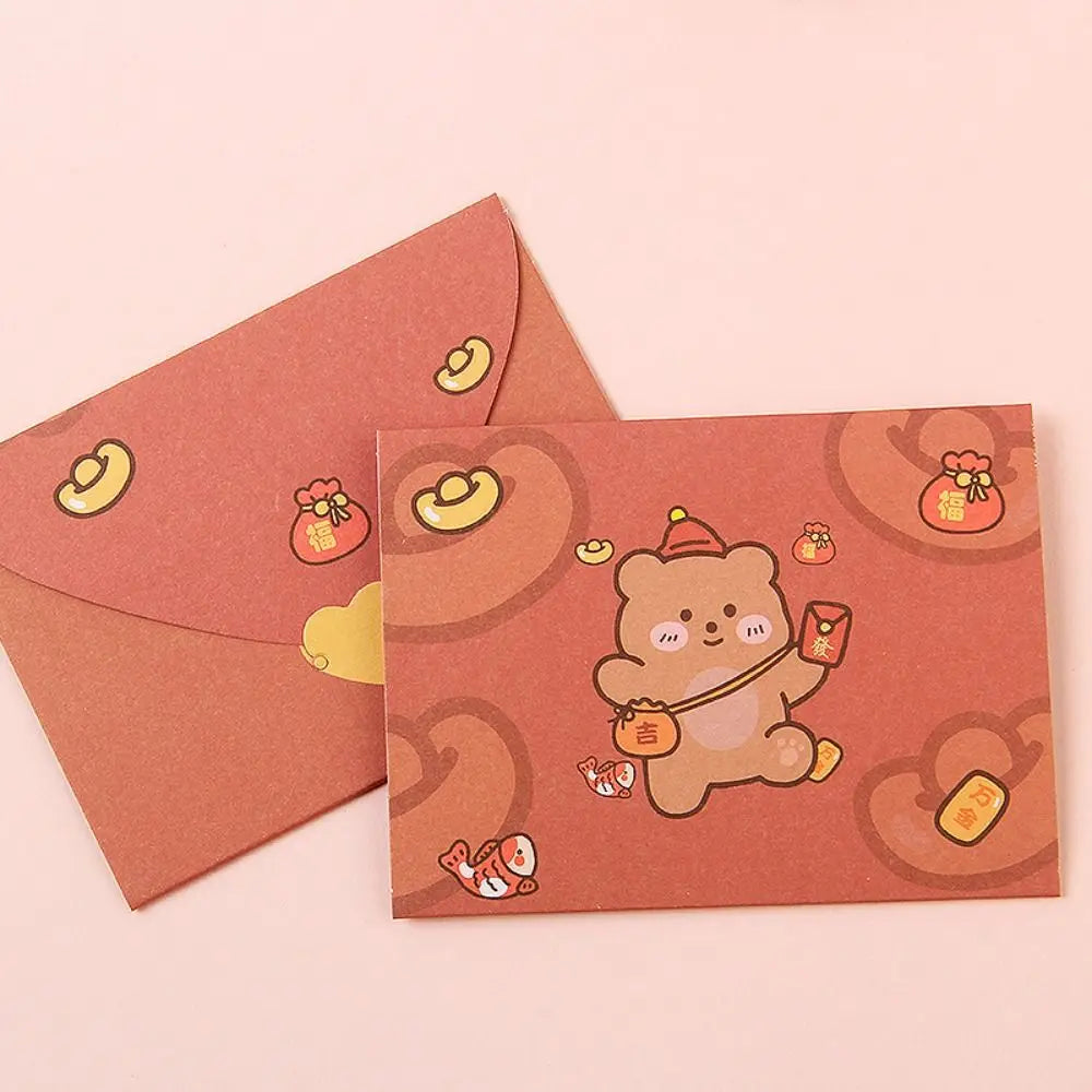 cartes postales kawaii dessins animés ours lapins colorées orange rose jaune bleu clair festive