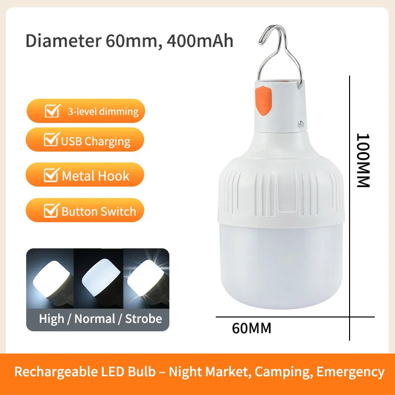 ampoule led rechargeable blanc ridge moderne crochet camping travail lecture