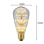 ampoules led décoratives vintage transparentes filament feuilles dorées opalescentes culot e27