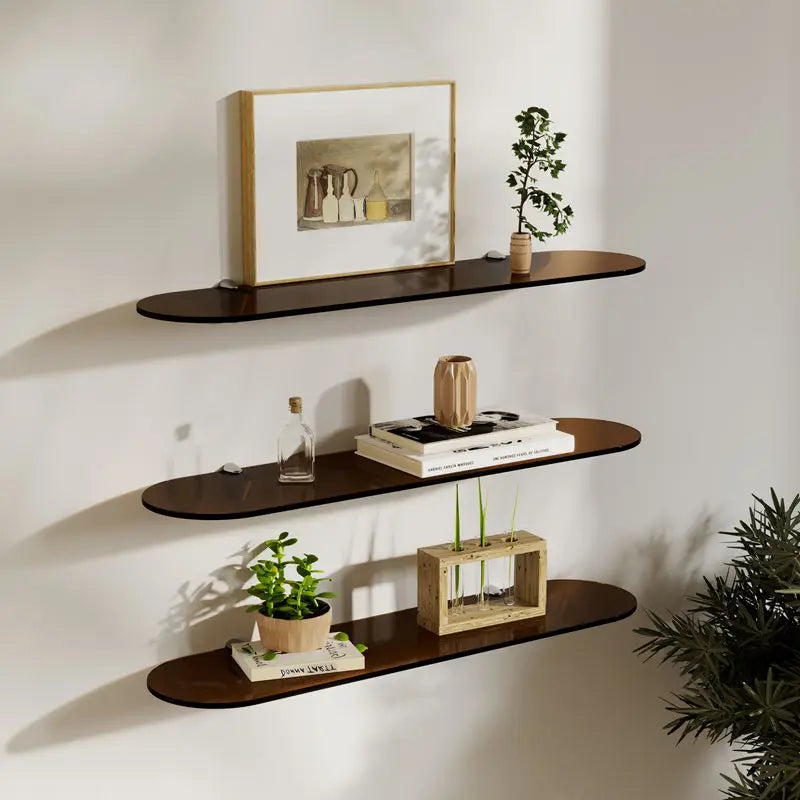 étagère murale acrylique bleu marron moderne rangement salon transparent pliante respectueux environnement única