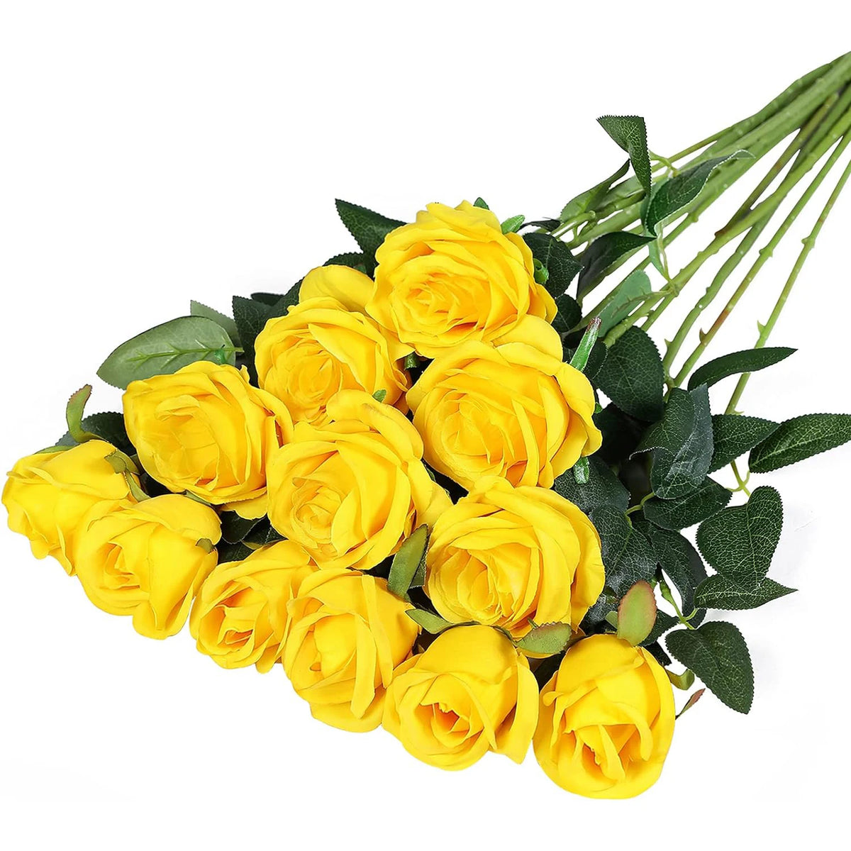 bouquet roses artificielles blanc rouge feuilles vertes classique decoration maison anniversaire saint valentinintérieur