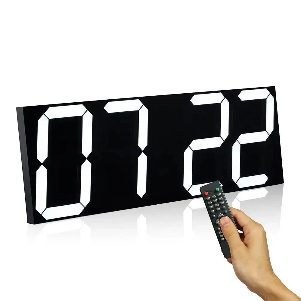 horloge murale digitale led moderne grande taille noir blanc jaune vert lumineuse télécommande