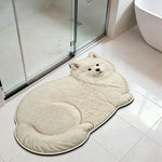 tapis sol antidérapant chats chiens pelucheux moderne décoration maison beige gris bleu marine