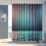 rideau douche moderne multicolore effet gouttes d'eau opacité anneaux suspension crochets durables