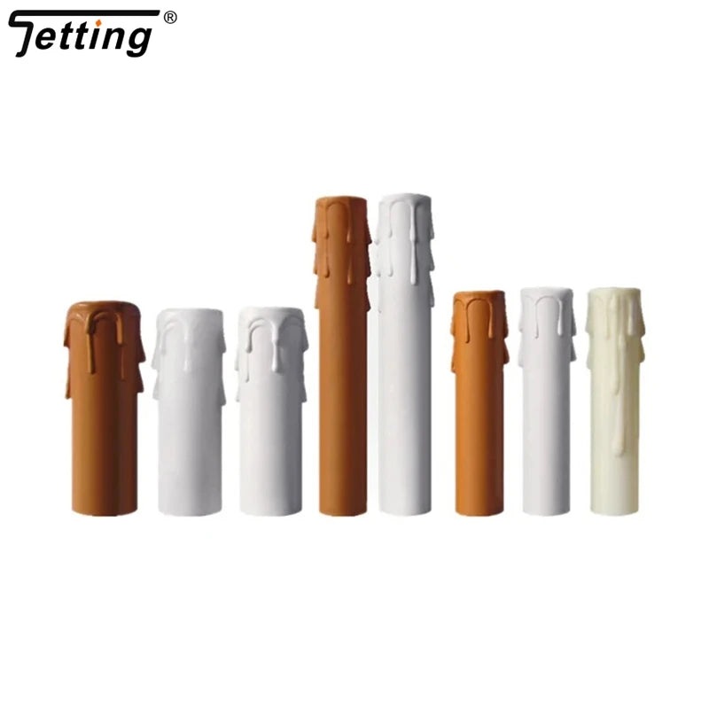 couvertures bougie E14 modernes marron clair blanc noir gouttes liquide opaques 10 pièces