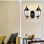 applique murale extérieure ip65 led noir or vintage détails sculptés classique résistante eclairage balcon