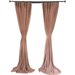 rideau velours rose pâle occultant dorés franges fenêtre salon moderne