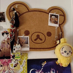 panneau décoratif ours rilakkuma porte clés manga fleurs séchées kawaii mignon polaroid papier fané
